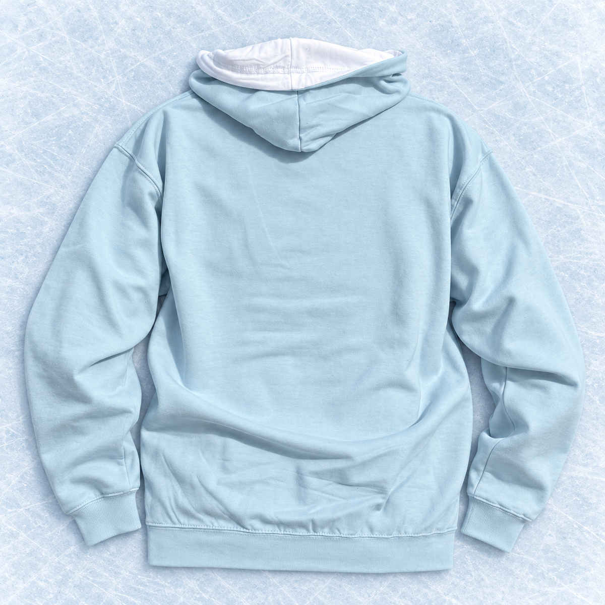 Hoodie 'Property' mit Leder-Label Hellblau/Dunkelblau