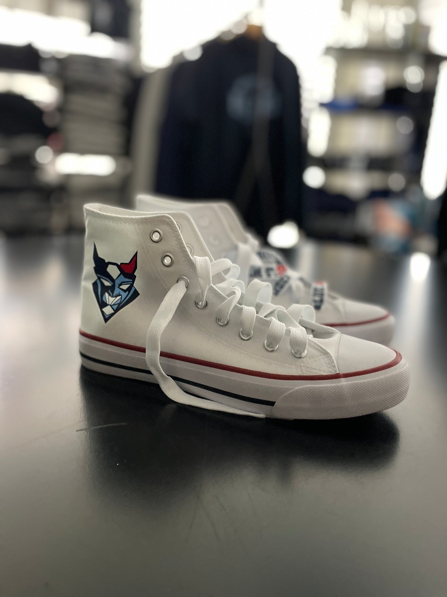 Textil High Sneakers mit Logo und Schrift