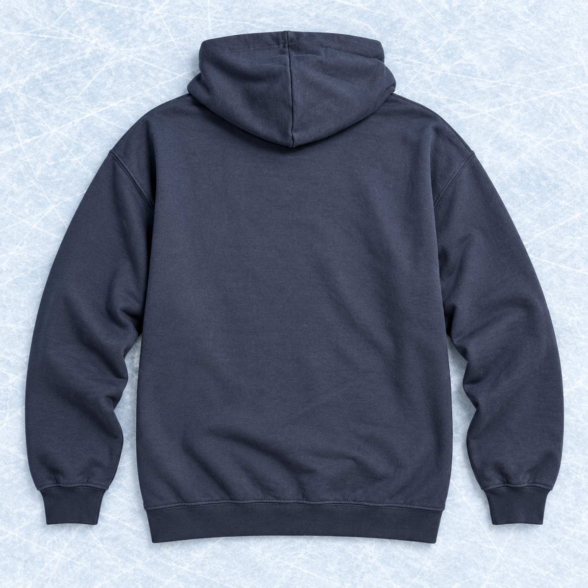 Hoodie 'Property' mit Leder-Label  Hellblau/Dunkelblau