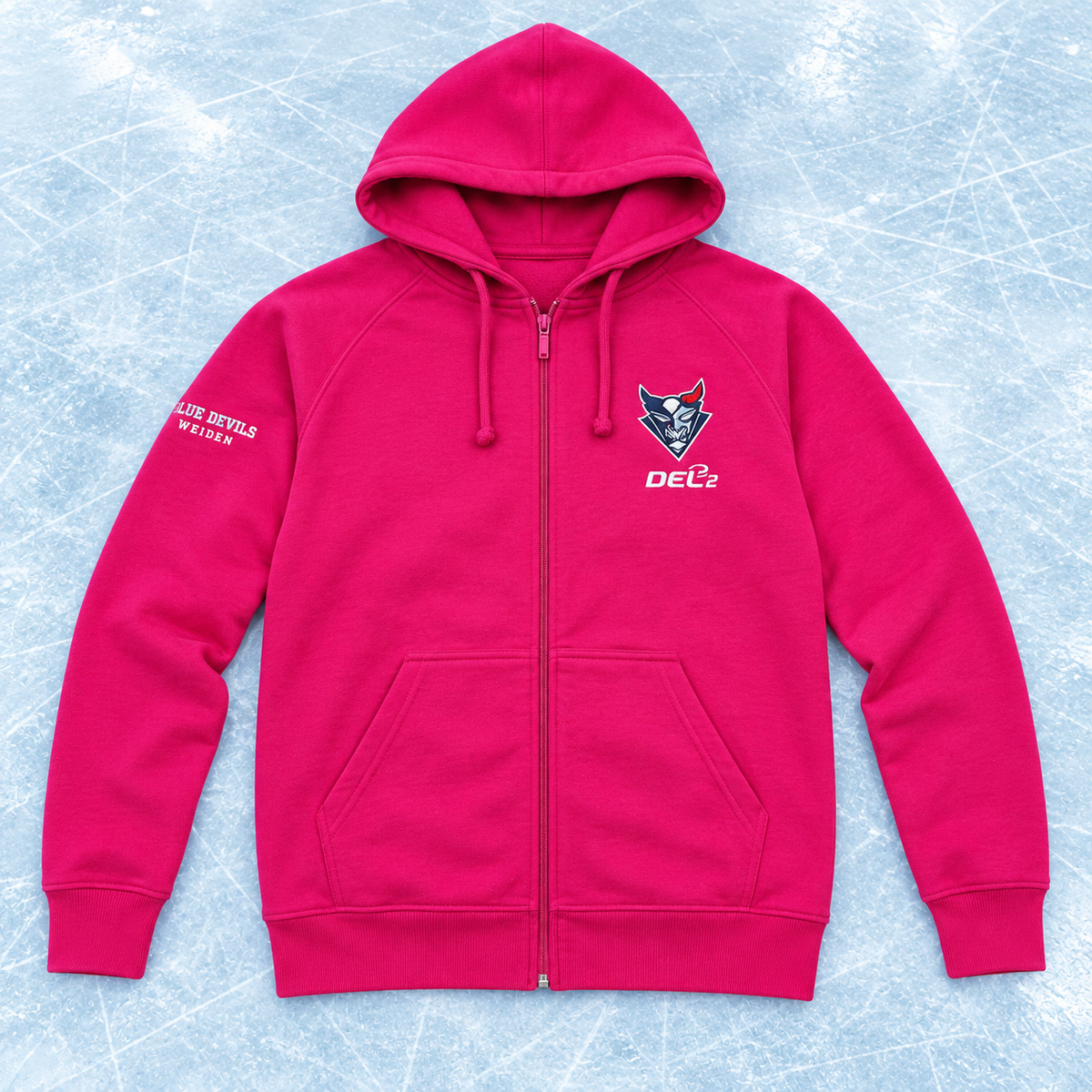 Zip-Hoodie gestickt 'PINK'
